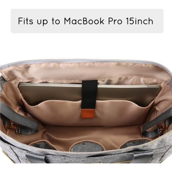 Breast Pump Bag Diaper Tote Bag with 15 Inch Laptop Sleeve Fit Most Breast Pumps - Picture 4 of 6